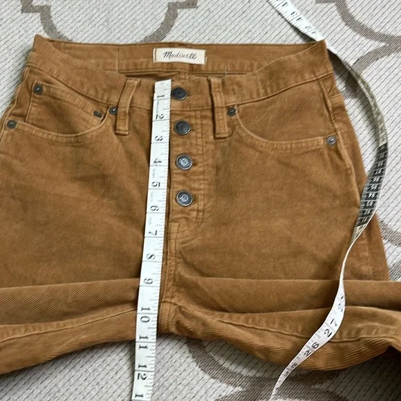 Madewell Cali Demi Boot Tan Corduroy Button-Fly Pants, size 25 - Picture 7 of 17